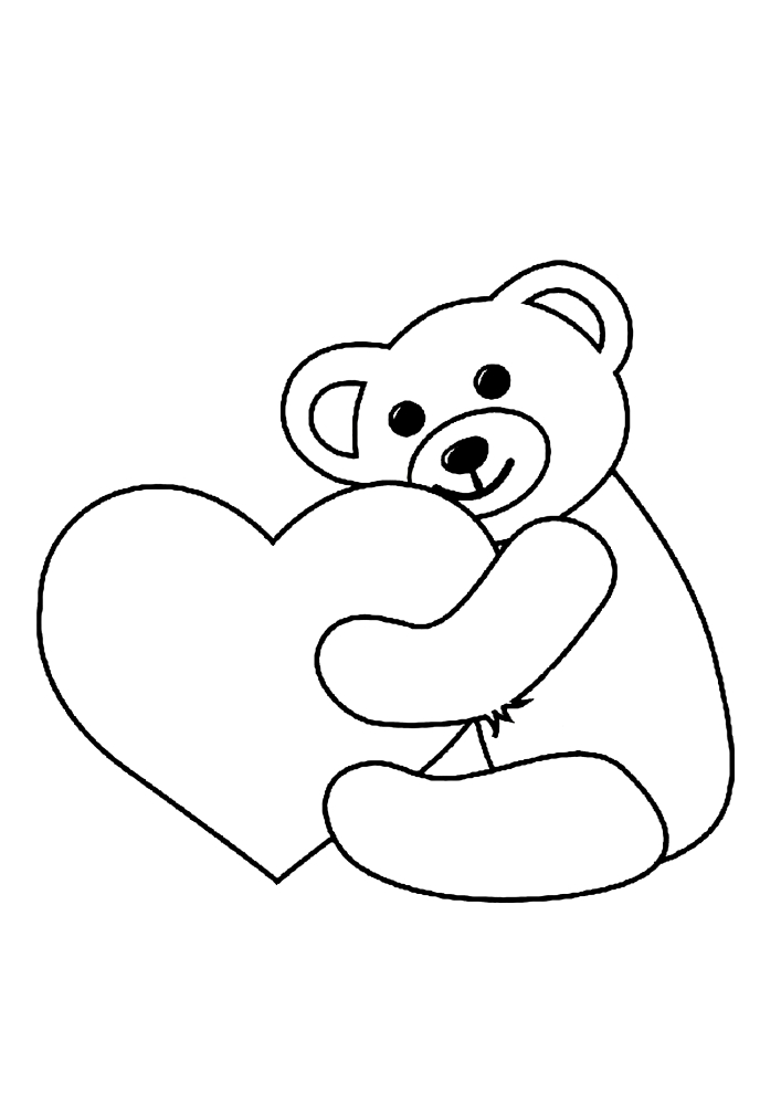 Teddybär umarmt Herz
